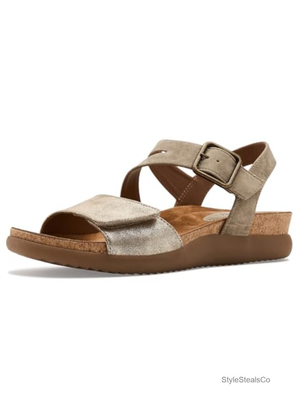 Wedge Sandals Sport Comfort Hook & Loop Ankle Strap Open Toe